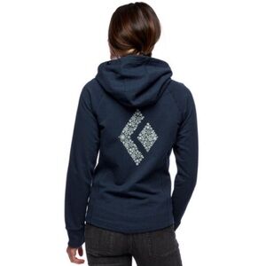 BLACK DIAMOND NAVY WOMENS SNOWFLAKE LOGO HOODIE SWEATSHIRT